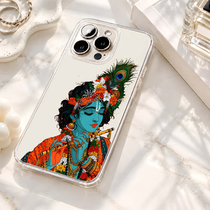 Krishna Peacock Art Clear Silicon Cover