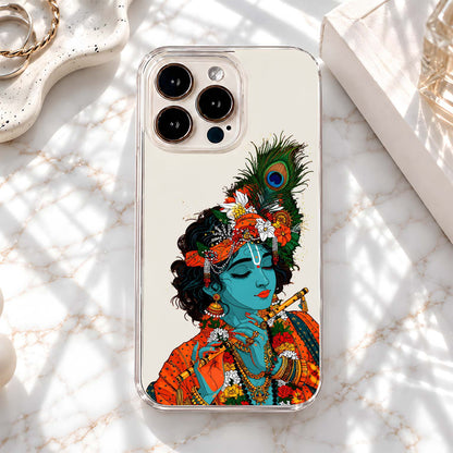 Krishna Peacock Art Clear Silicon Cover