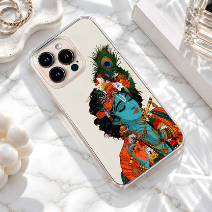 Krishna Peacock Art Clear Silicon Cover