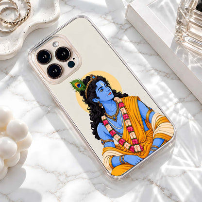 Krishna Peacock Portrait Clear Silicon Cover