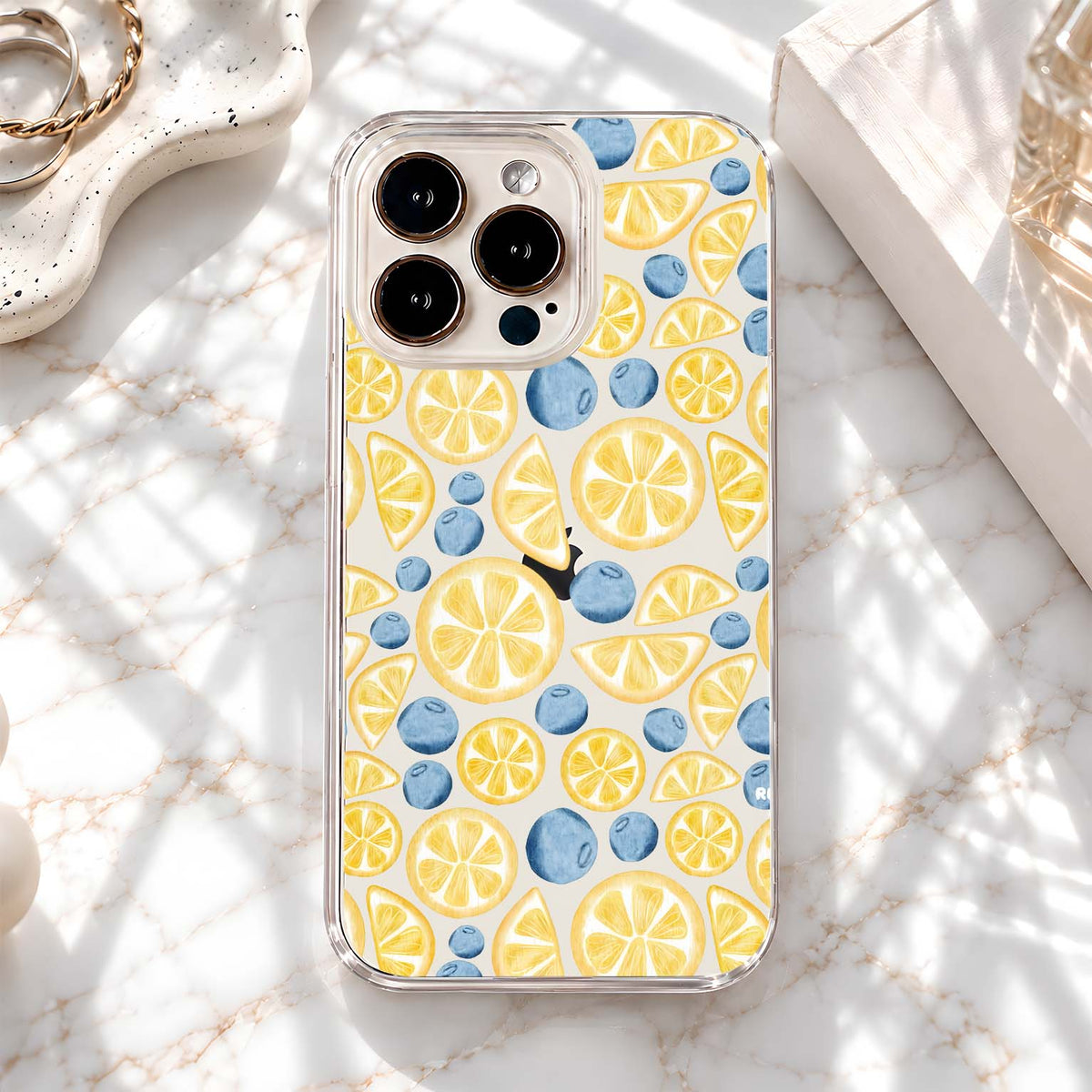 Lemon Blueberry Pattern Clear Silicon Cover