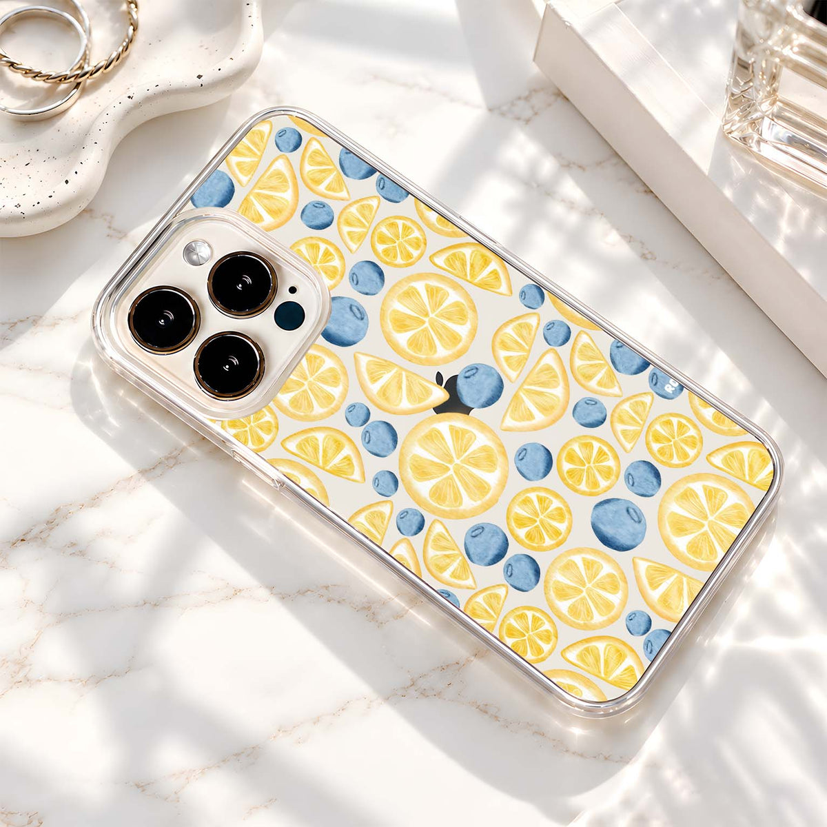 Lemon Blueberry Pattern Clear Silicon Cover