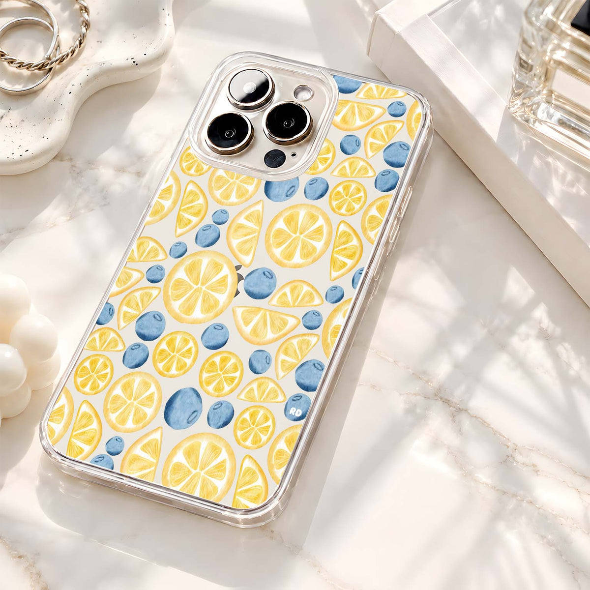 Lemon Blueberry Pattern Clear Silicon Cover