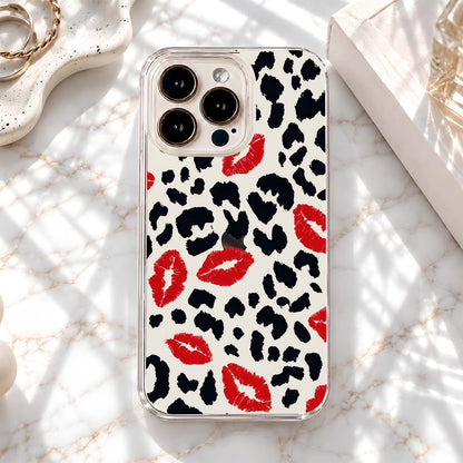 Leopard Lipstick Kisses Clear Silicon Cover