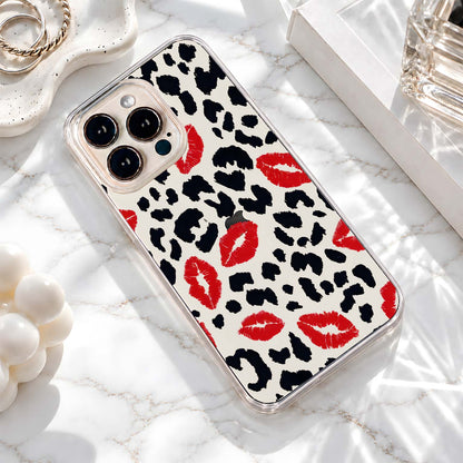 Leopard Lipstick Kisses Clear Silicon Cover