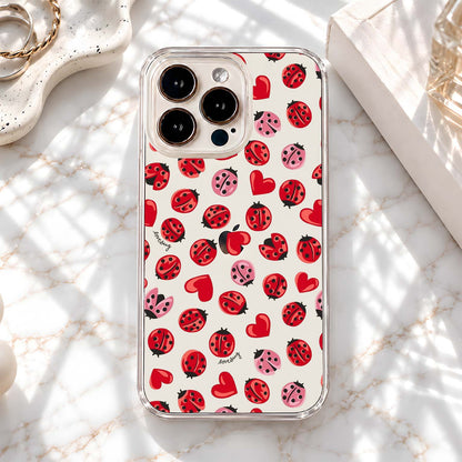 Lovely Ladybug Hearts Silicon Cover