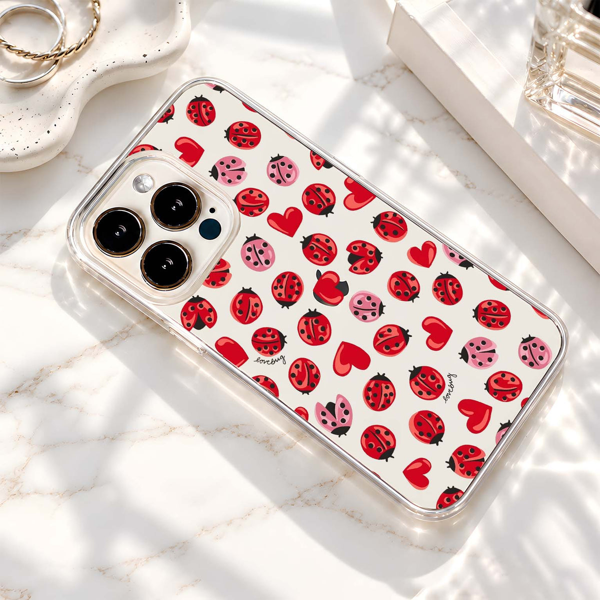 Lovely Ladybug Hearts Silicon Cover