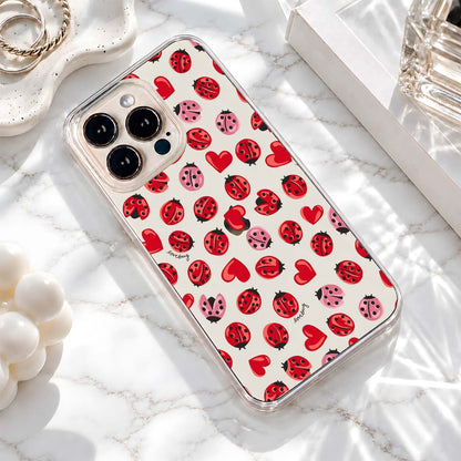 Lovely Ladybug Hearts Silicon Cover
