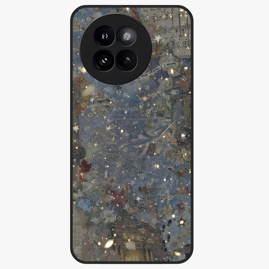 Aesthetic Astrolophia Glass Case showing flat back view with dreamy aesthetic design and glossy glass finish.