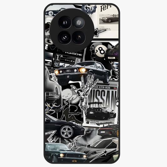 Aesthetic Dark Love Glass Case showing flat back view with dark romantic artwork and glossy glass finish.