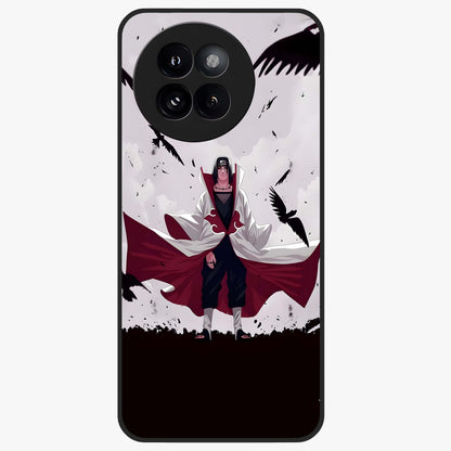 Crimson Crow Ascension Glass Case showing flat back view with mystical crow artwork and glossy glass finish.