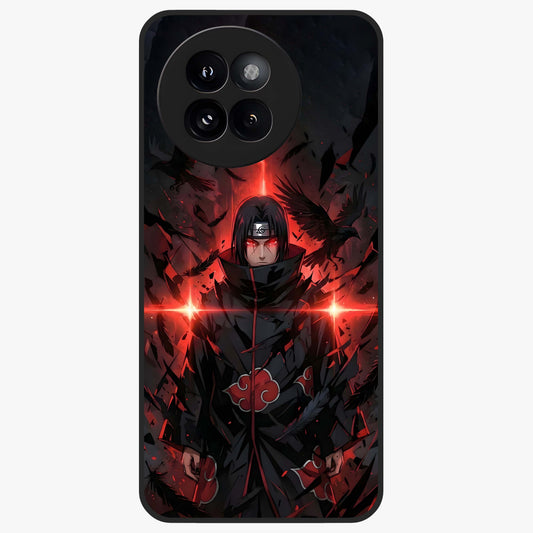 Focused Blade Discipline Glass Case showing flat back view with warrior sword themed artwork and glossy glass finish.