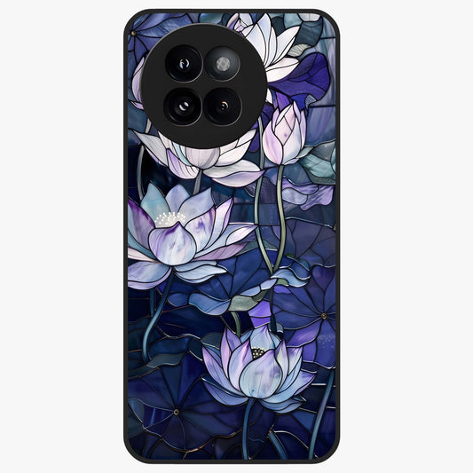 Gloss Petal Rush Glass Case showing flat back view with glossy flower petal artwork and smooth glass finish.