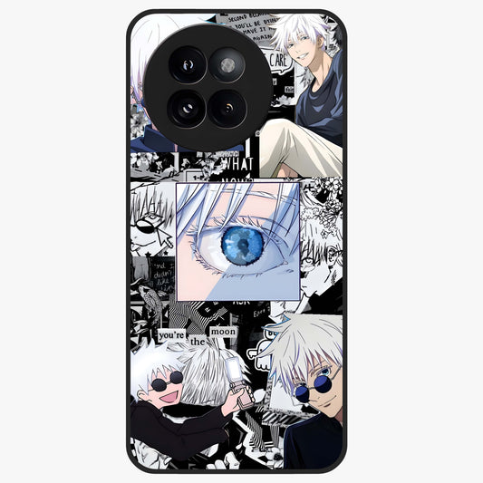 Infinity Sorcerer Chaos Glass Case showing flat back view with mystical sorcerer themed artwork and glossy glass finish.