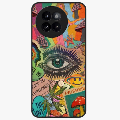 Mystic Eye Wonderland Glass Case showing flat back view with mystical eye themed artwork and glossy glass finish.