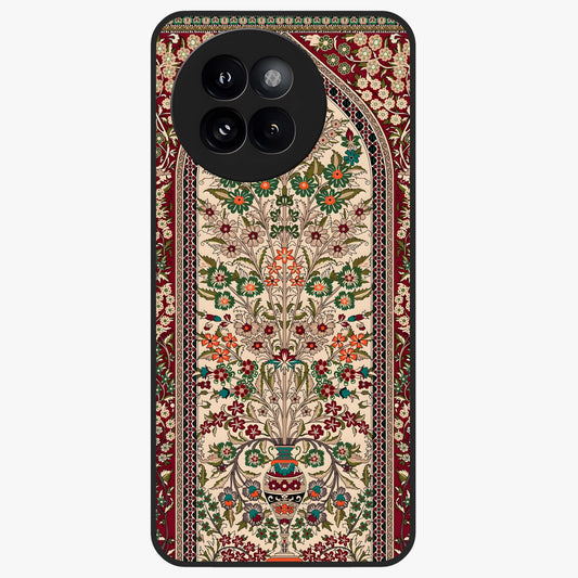 Persian Inspired Glass Case showing flat back view with ornate Persian style pattern artwork and glossy glass finish.