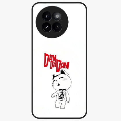 Playful Spirit Charm Glass Case showing flat back view with cheerful charm themed artwork and glossy glass finish.