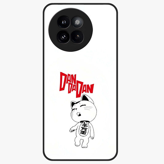 Playful Spirit Charm Glass Case showing flat back view with cheerful charm themed artwork and glossy glass finish.