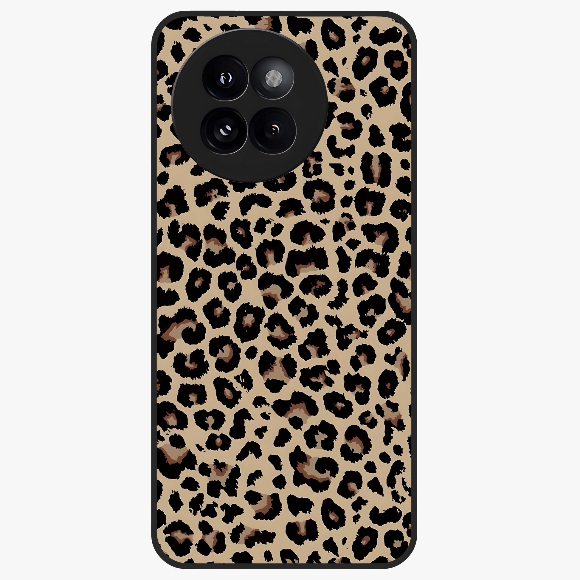 Savage Chic Pattern Glass Case showing flat back view with stylish patterned artwork and glossy glass finish.