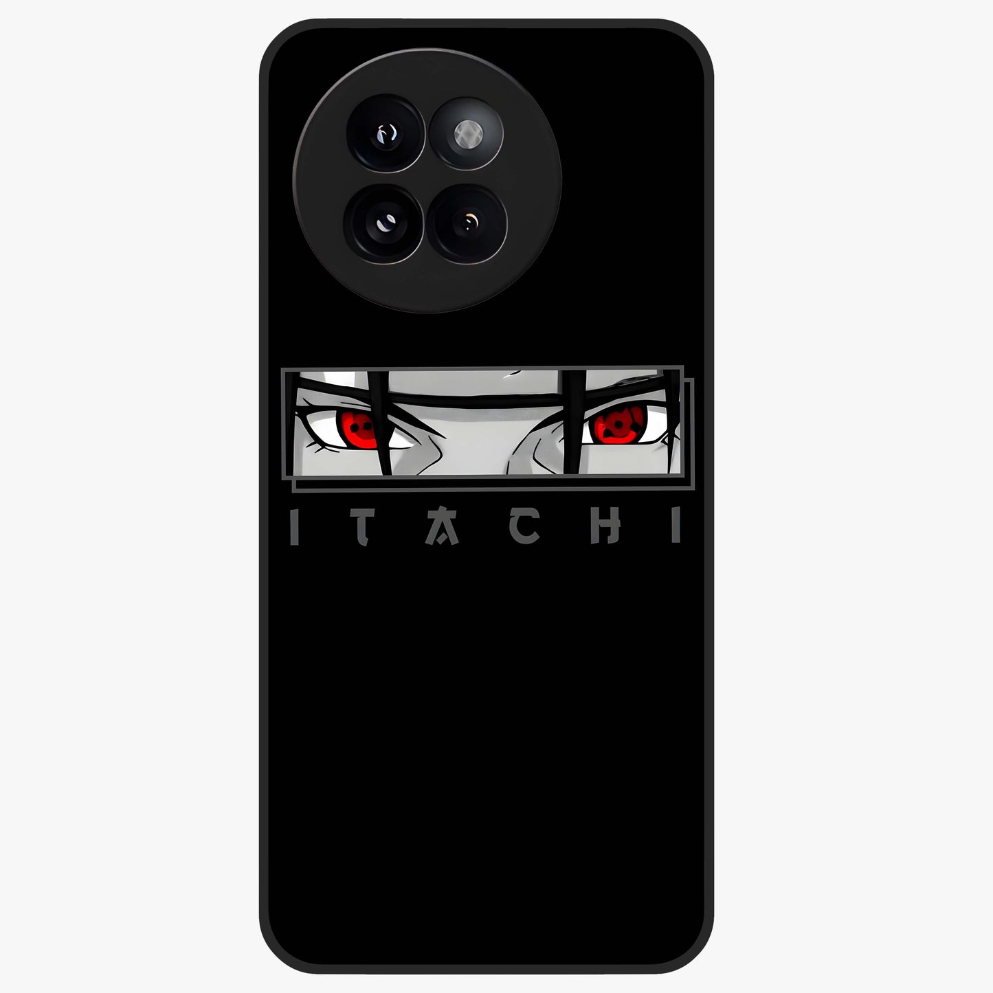 Scarlet Gaze Dominance Glass Case showing flat back view with striking red themed artwork and glossy glass finish.