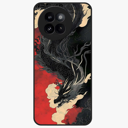 Shadow Dragon Fury Glass Case showing flat back view with fierce dragon artwork and glossy glass finish.
