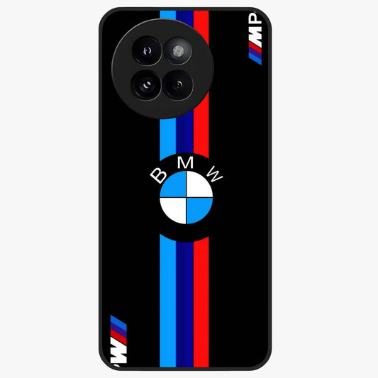 Turbo BMW Beast Glass Case showing flat back view with high performance sports car artwork and glossy glass finish.