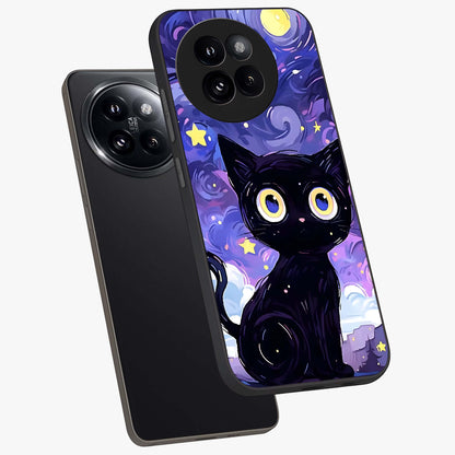 Abstract Cat Art Glass Case displayed in angled mockup highlighting modern abstract cat artwork and sleek glass surface.