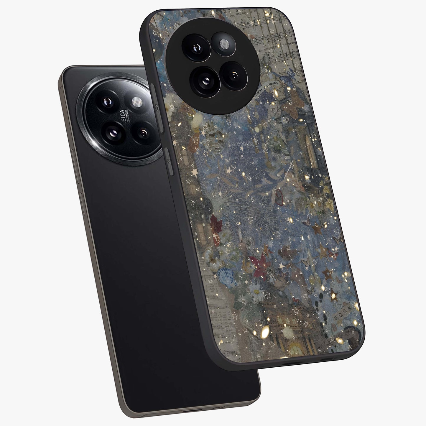 Aesthetic Astrolophia Glass Case displayed in angled mockup highlighting artistic aesthetic elements and smooth glass surface.
