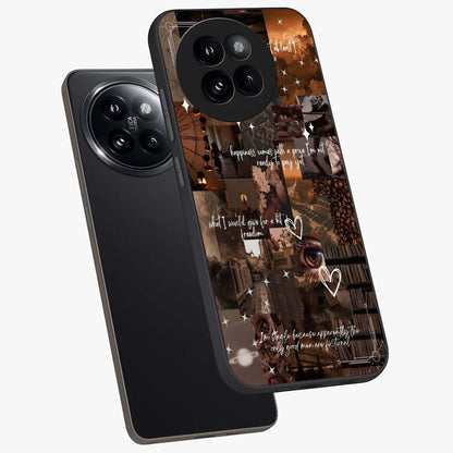 Bittersweet Aesthetic Chaos Glass Case displayed in angled mockup highlighting expressive abstract artwork and edgy aesthetic theme.