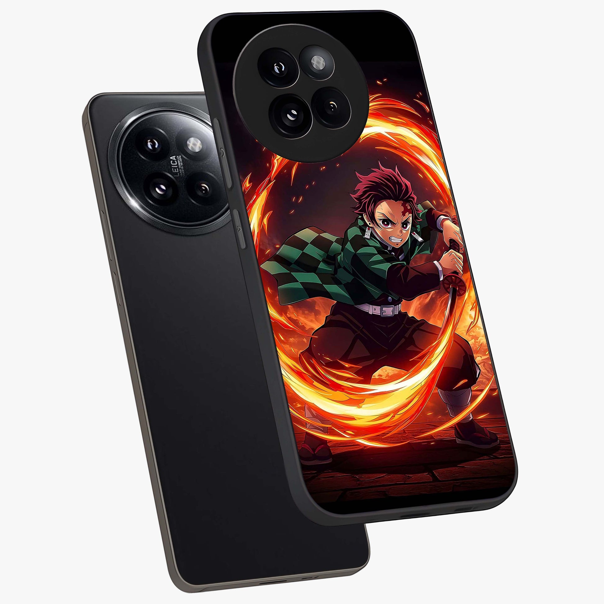 Blazing Sword Resolve Glass Case displayed in angled mockup highlighting powerful sword illustration and bold fantasy theme.