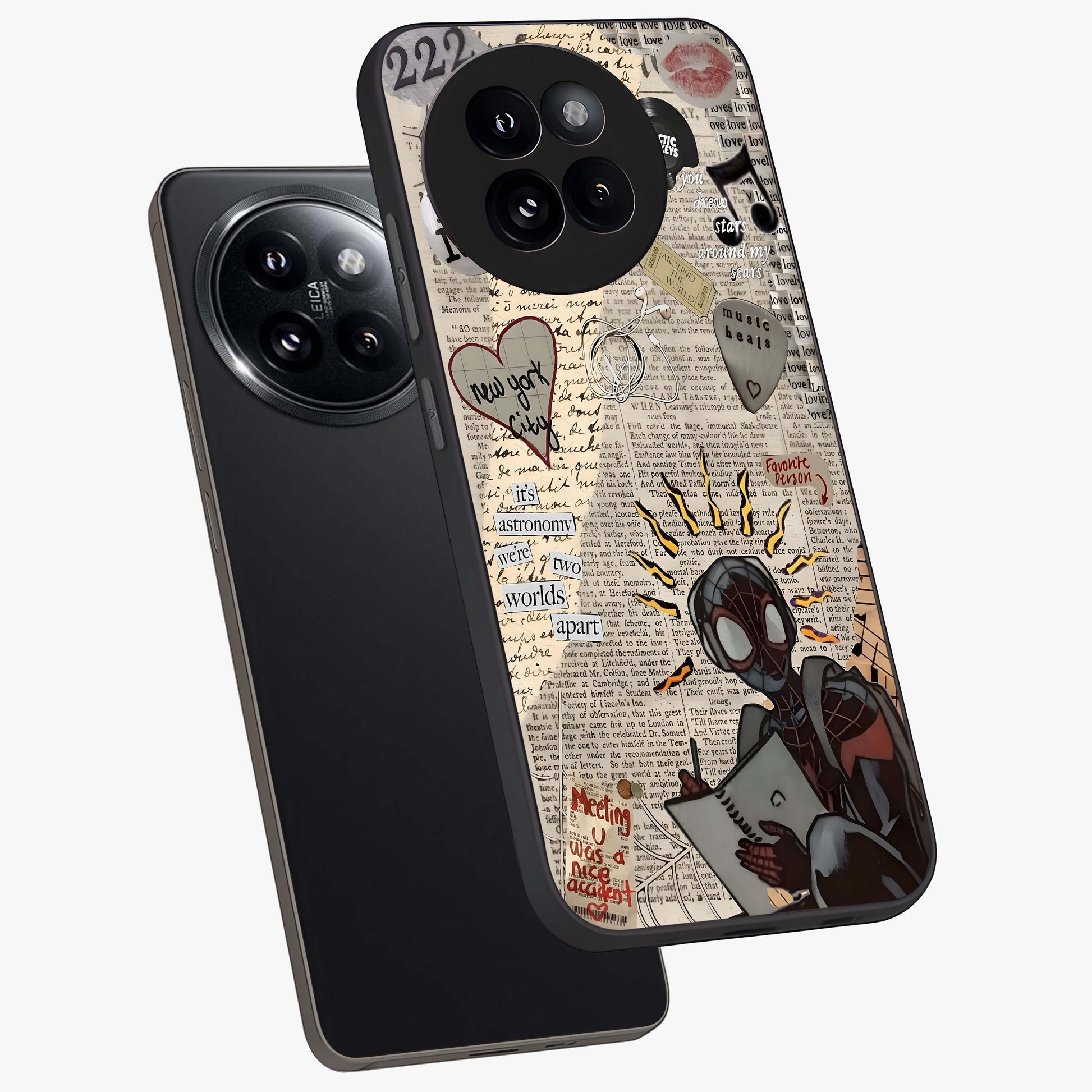 City Dream Sketch Glass Case displayed in angled mockup highlighting minimal city illustration with aesthetic sketch style.