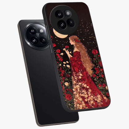 Crimson Dreams Glass Case displayed in angled mockup highlighting soft crimson aesthetic design with artistic theme.