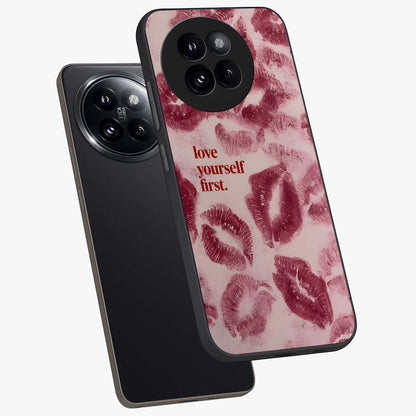 Crimson Kiss Love Glass Case displayed in angled mockup highlighting bold love inspired design with modern aesthetic style.