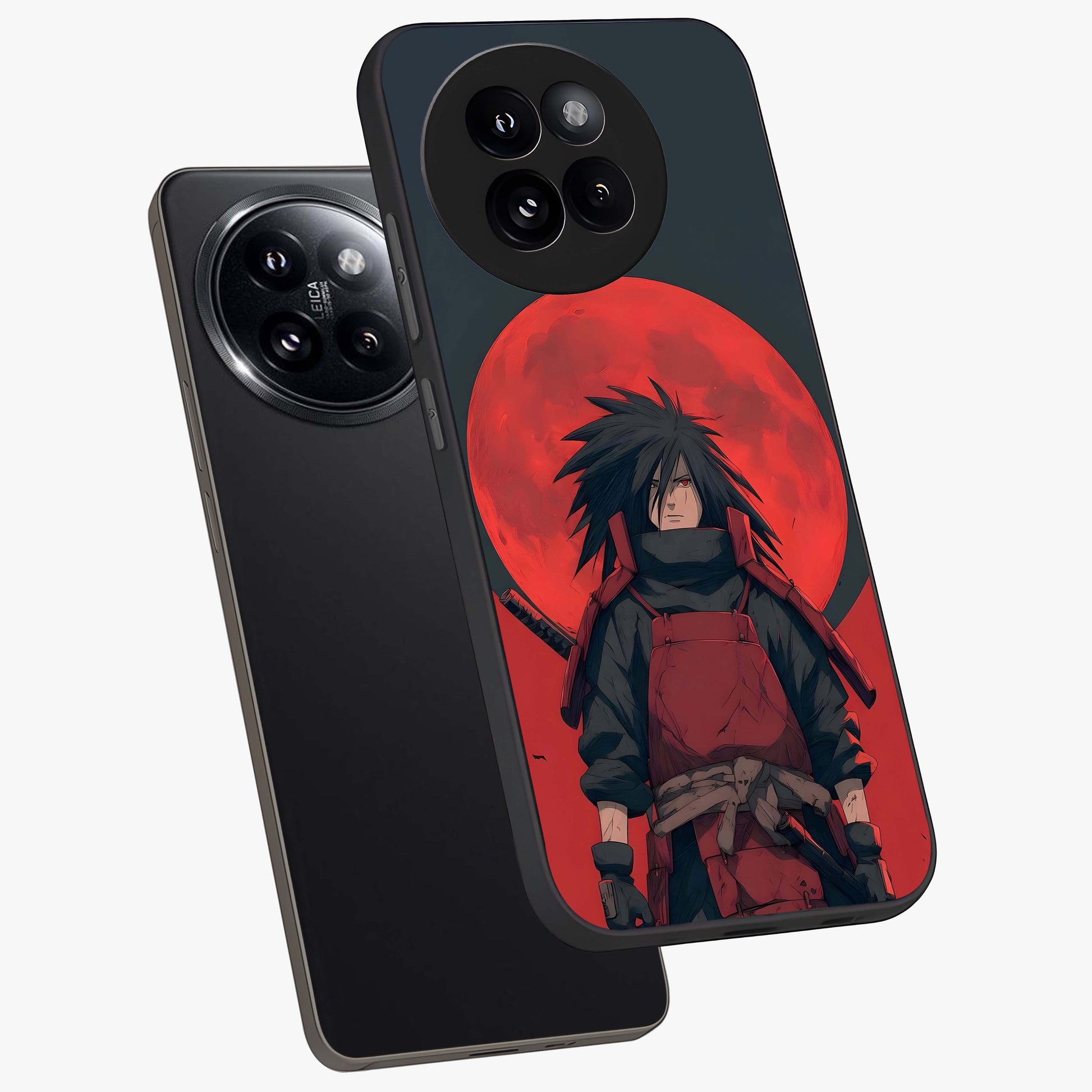 Crimson Moon Warlord Glass Case displayed in angled mockup highlighting dramatic crimson moon design with fantasy aesthetic.