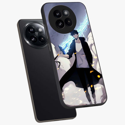 Dark Lightning Anime Warrior Glass Case displayed in angled mockup highlighting powerful lightning themed anime illustration.