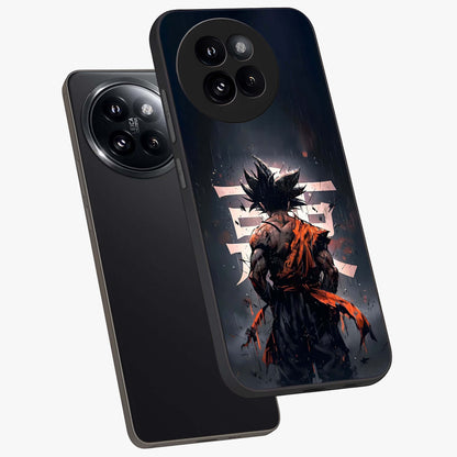Dark Warrior In Rain Glass Case displayed in angled mockup highlighting dramatic warrior illustration with dark rain aesthetic.