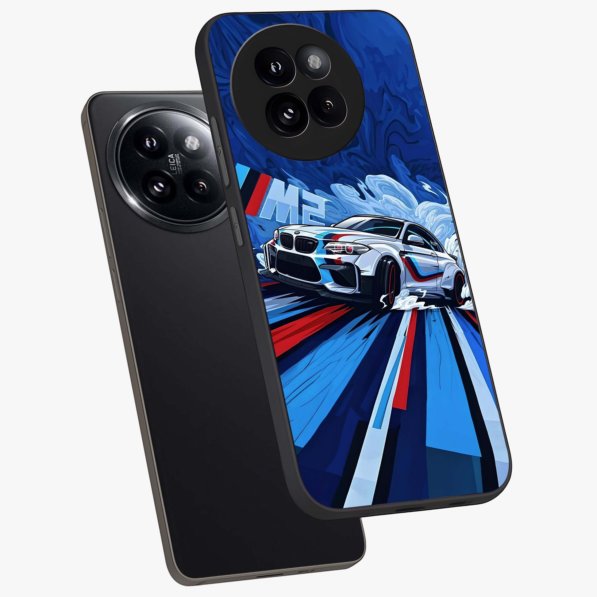 Drift Power Rush Glass Case displayed in angled mockup highlighting powerful drift car design with sporty aesthetic style.