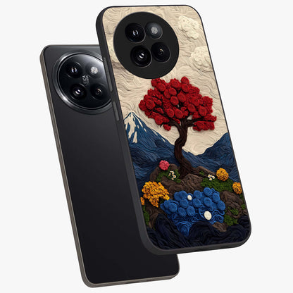 Eternal Nature Tapestry Glass Case displayed in angled mockup highlighting detailed botanical pattern with artistic aesthetic.