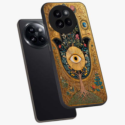Ethereal Evil Eye Glass Case displayed in angled mockup highlighting protective evil eye symbol with spiritual aesthetic design.