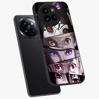 Eyes of Destiny Glass Case displayed in angled mockup highlighting bold eye illustration with mystical aesthetic style.