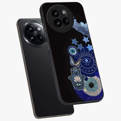 Galactic Charm Cluster Glass Case displayed in angled mockup highlighting luminous galaxy inspired design with dreamy aesthetic.