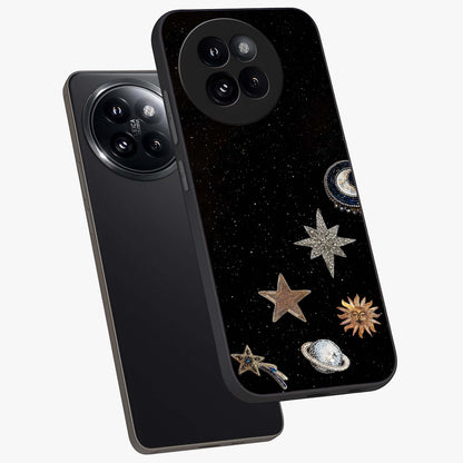 Galactic Charm Glow Glass Case displayed in angled mockup highlighting luminous galaxy inspired design with dreamy aesthetic.