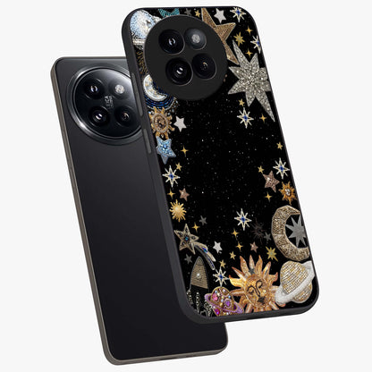 Galactic Jewel Stars Glass Case displayed in angled mockup highlighting shining celestial star design with cosmic aesthetic style.