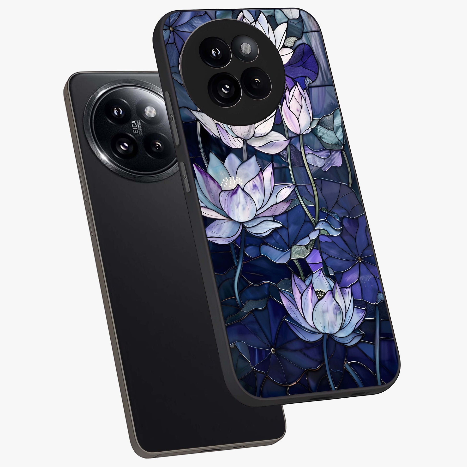 Gloss Petal Rush Glass Case displayed in angled mockup highlighting vibrant petal design with elegant floral aesthetic.