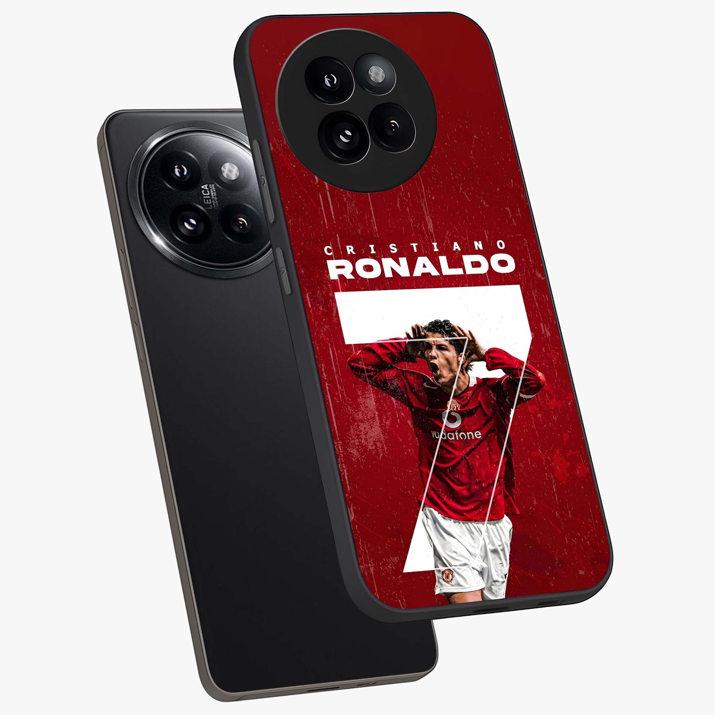 Goal Celebration Legacy Glass Case displayed in angled mockup highlighting energetic sports celebration design with bold athletic theme.