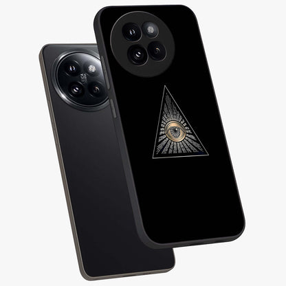 Illuminati Evil Glass Case displayed in angled mockup highlighting dark occult inspired design with bold aesthetic style.