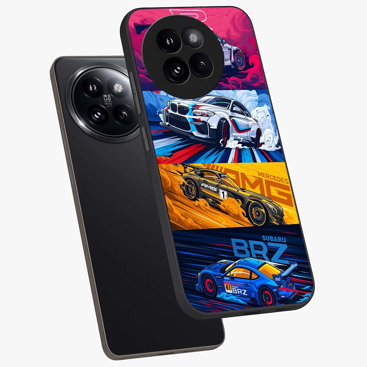 JDM Sports Car Glass Case displayed in angled mockup highlighting sleek Japanese racing car design with automotive aesthetic.