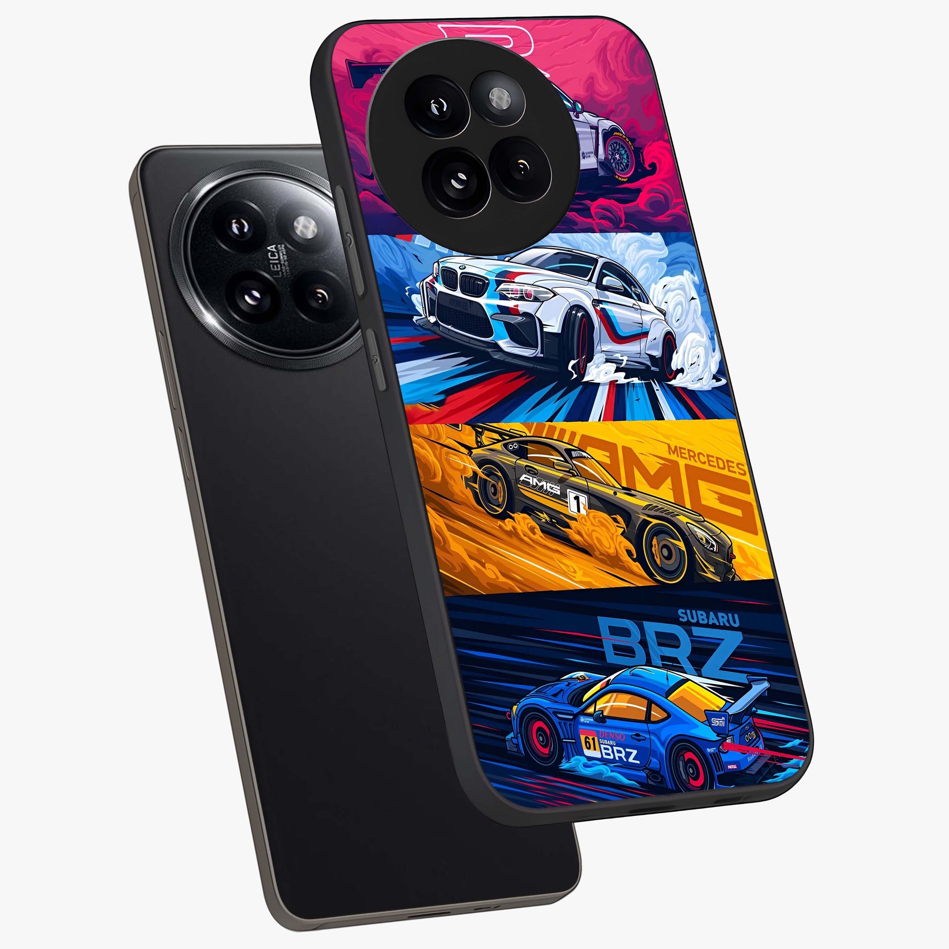 JDM Sports Car Glass Case displayed in angled mockup highlighting sleek Japanese racing car design with automotive aesthetic.