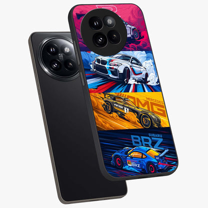JDM Sports Car Glass Case displayed in angled mockup highlighting sleek Japanese racing car design with automotive aesthetic.