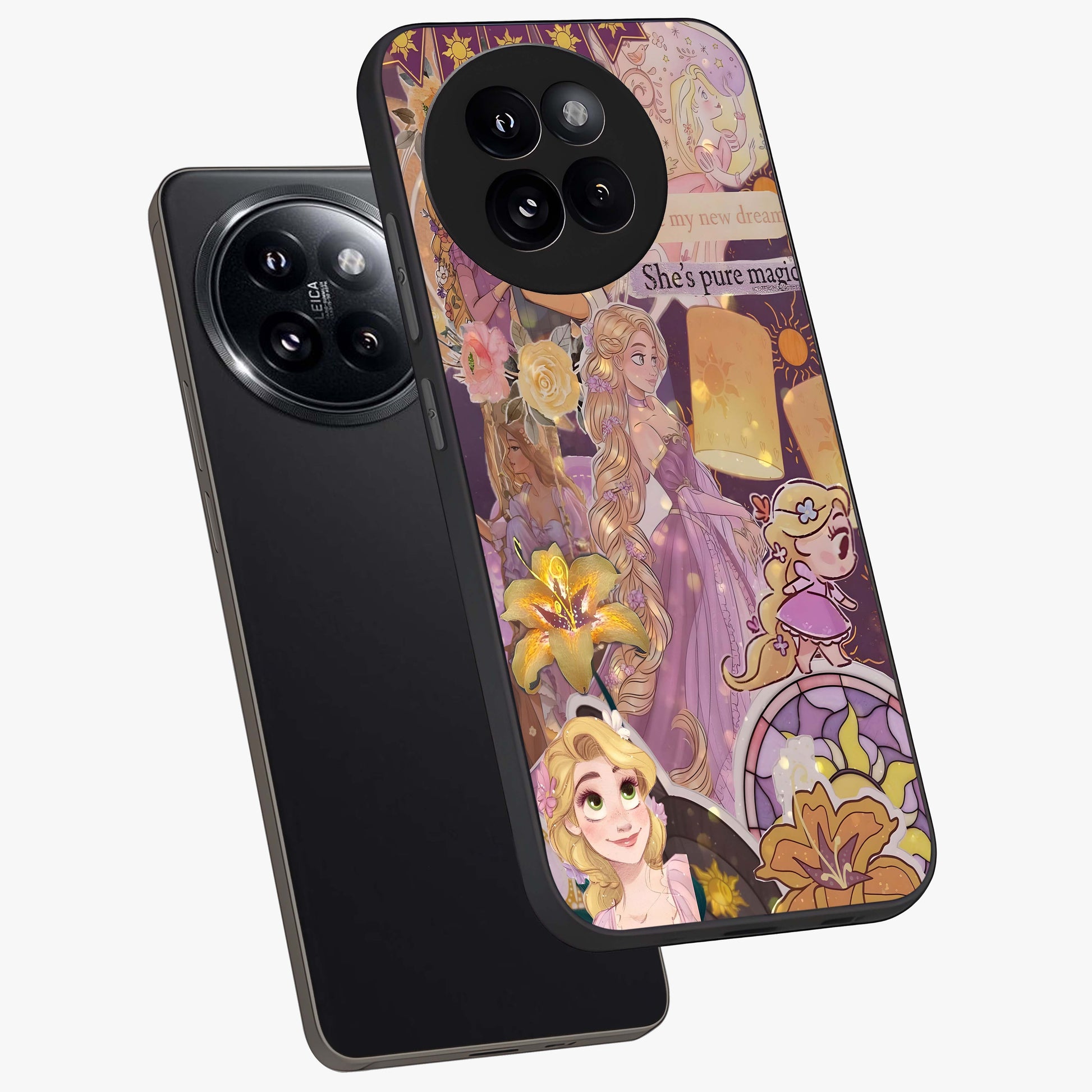 Magical Tangled Dream Glass Case displayed in angled mockup highlighting whimsical fantasy design with magical aesthetic.